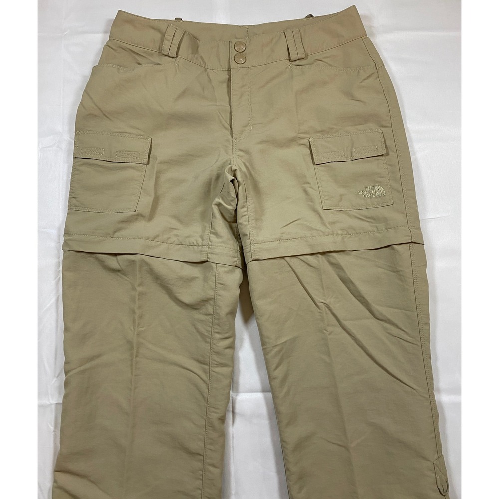 The‎ North Face Women's Khaki Zip Off Convertible Cargo Hiking Pants 10 Gorpcore - Picture 13 of 15